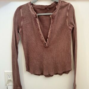 Free People Women's Waffle Knit Top
